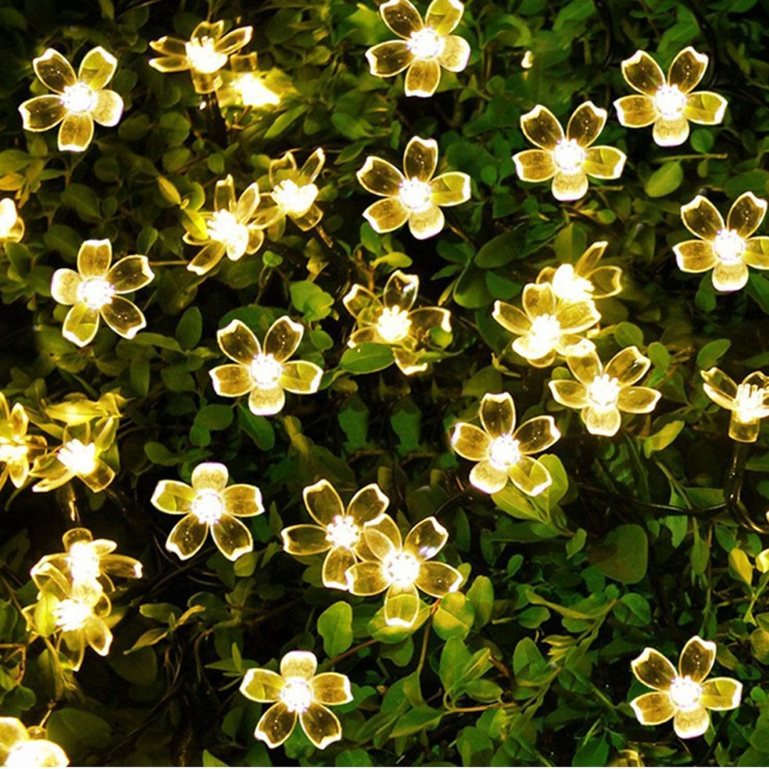 Silicon Flower Diwali LED Lights for Home decoration, Warm White, 16 Flower LEDs, Pack of 1