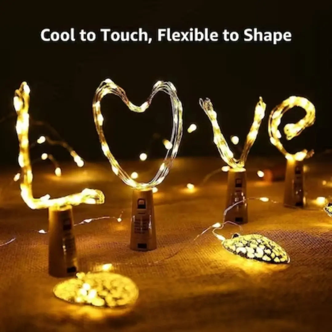 Wine bottle cork Diwali LED Light for Home, Diwali, Birthday, Outdoor Decoration, Warm White, Pack of 3 - Apollo Universe