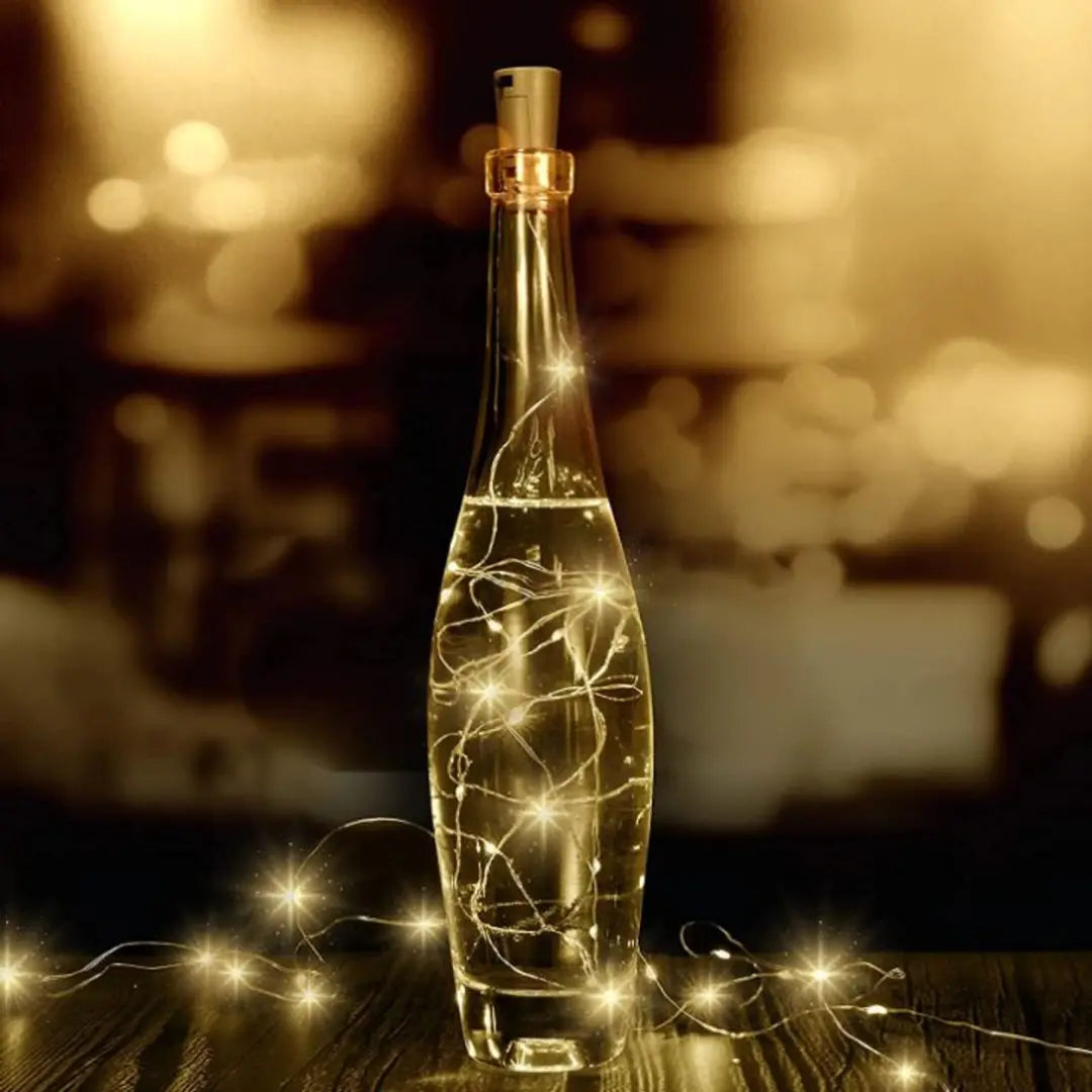 Wine bottle cork Diwali LED Light, Warm White, Pack of 2 - Apollo Universe