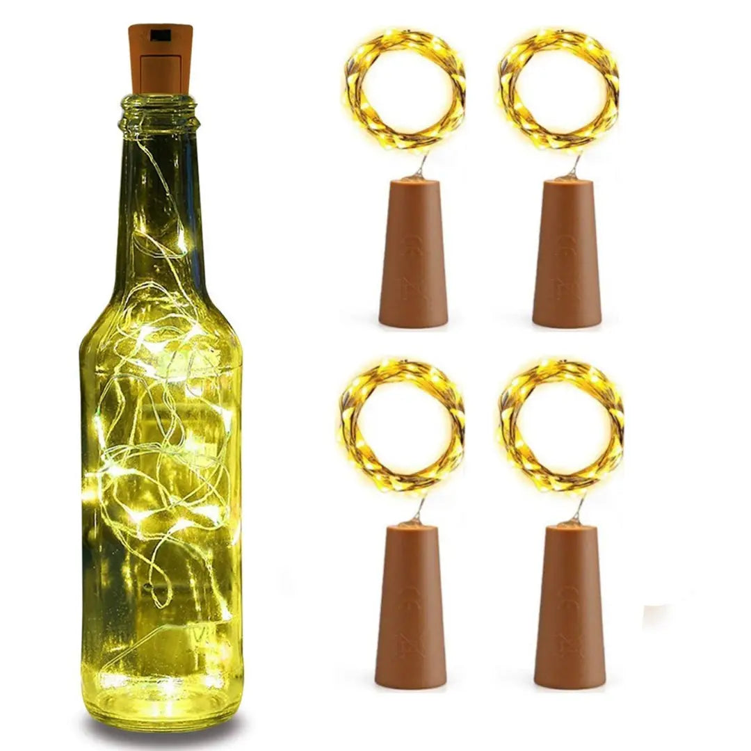 wine bottle cork led light multi color pack of 8 for diwali home decoration- Apollo Universe