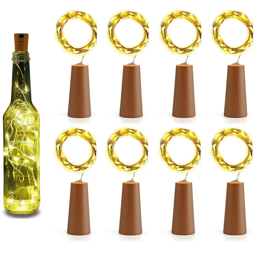 wine bottle cork led light multi color pack of 8 for diwali home decoration- Apollo Universe