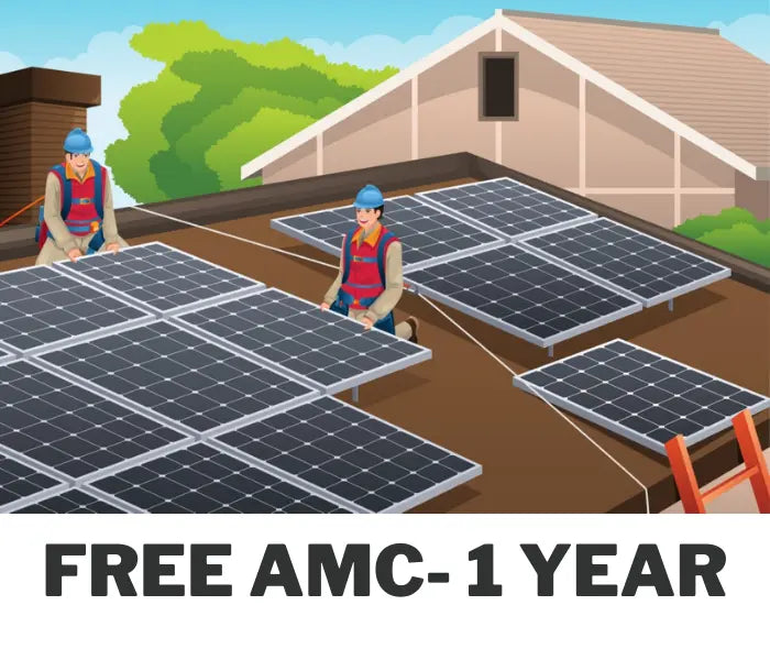 Loom Solar 3 kilowatt offgrid solar rooftop system installation with 1 Year AMC - Apollo Universe