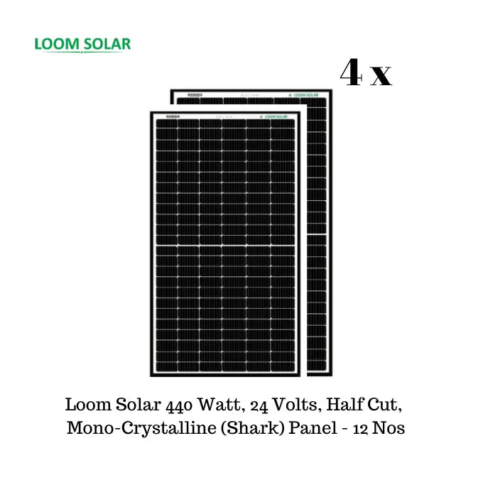 Loom Solar 5 Kilowatt, 1-Phase, Half-Cut, Mono-Crystalline Combo Kit - Apollo Universe