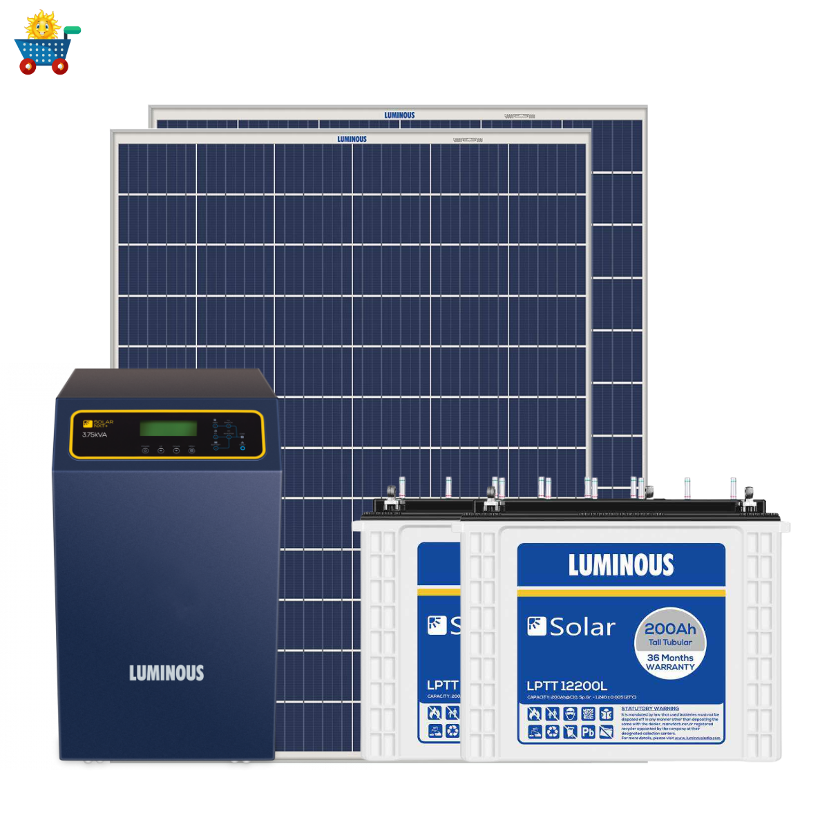 Luminous 6 kw solar off grid system with 7.5 kVA MPPT off grid inverter and solar battery 200ah at best price for home- Apollo Universe