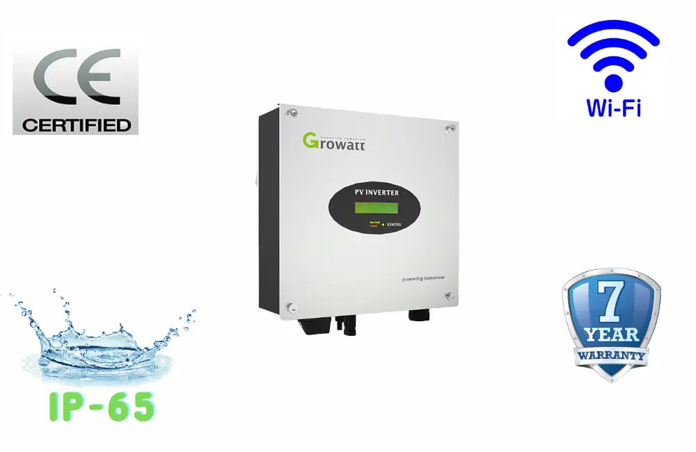 Growatt MIN 3000-TL-X, 4 Kilowatt, 1-Phase ON-GRID Inverter with Wi-Fi & LED Display - Apollo Universe