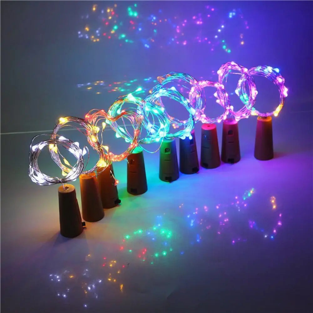 Wine bottle Cork Diwali LED Light for Diwali, Home, Outdoor, Wall decoration, Multi Colour, Pack of 3