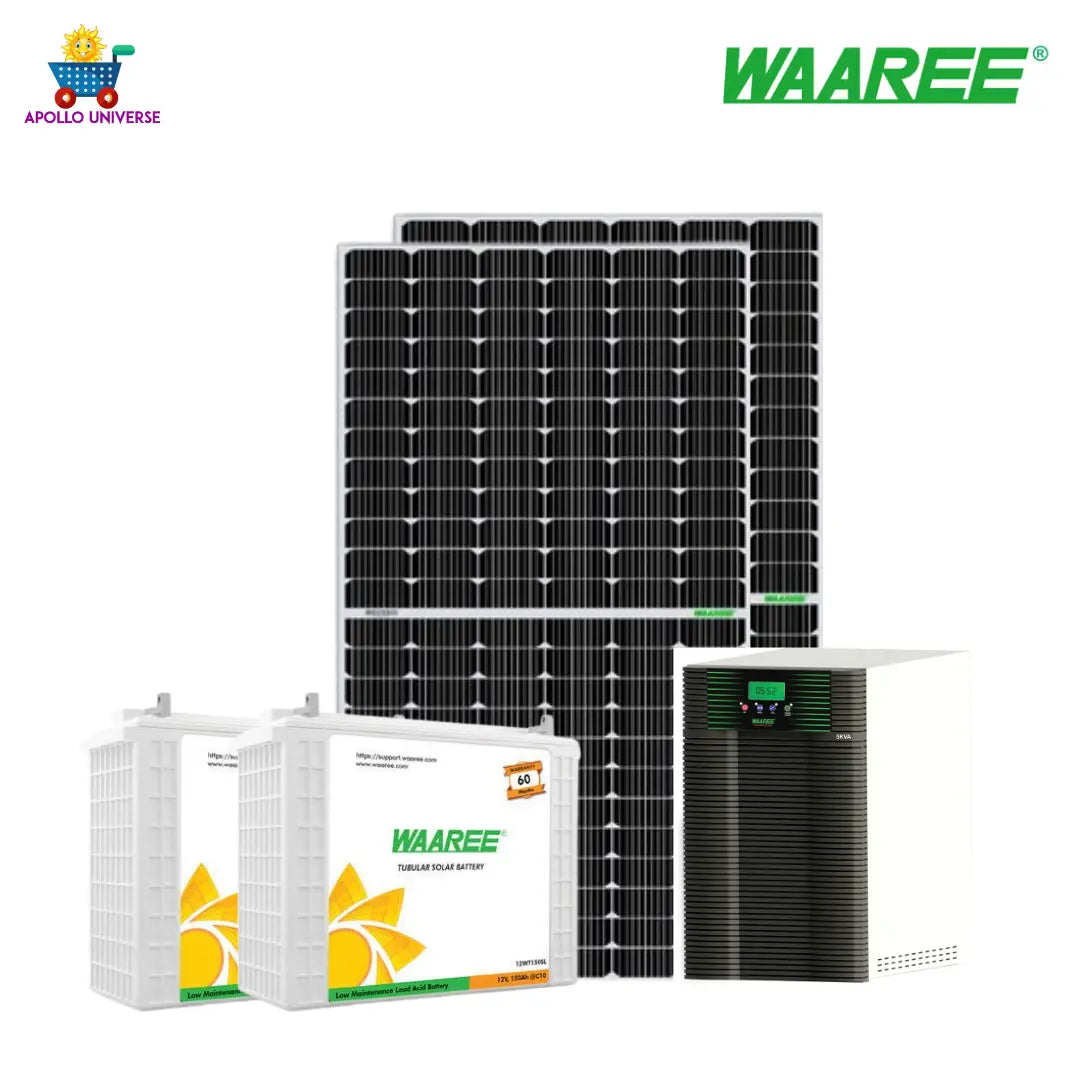 Waaree 2 Kilowatt off-grid solar rooftop combo system-Apollo Universe