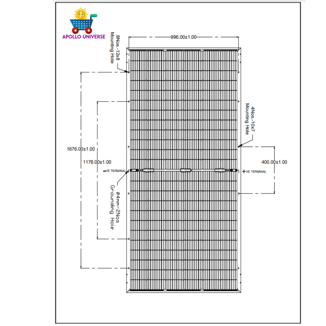 Waaree 450 Watt - 24 Volts super high efficiency, Bi-Facial, Half-Cut, Mono-Crystalline Solar Panel, Pack of 2