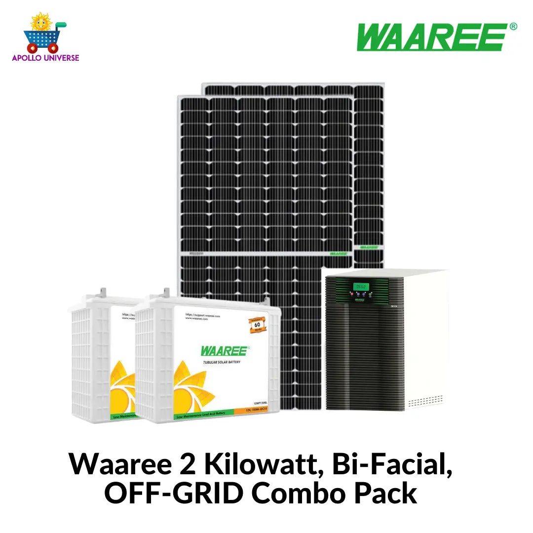 Waaree 2 Kilowatt off-grid solar rooftop combo system-Apollo Universe