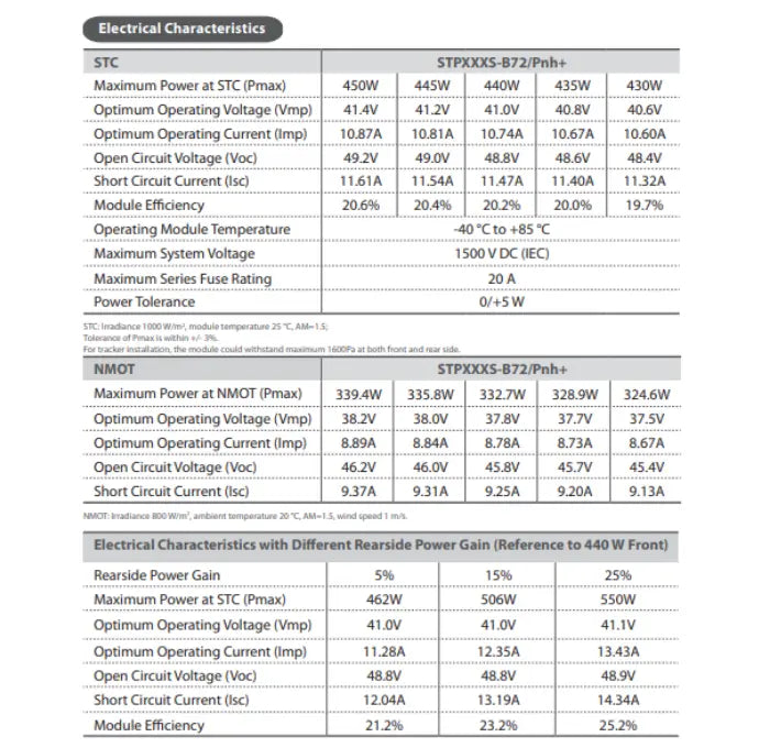 Suntech 445 Watt, 24 Volts Half Cut, Bi-Facial Solar Panel (Pack of 3) - Apollo Universe
