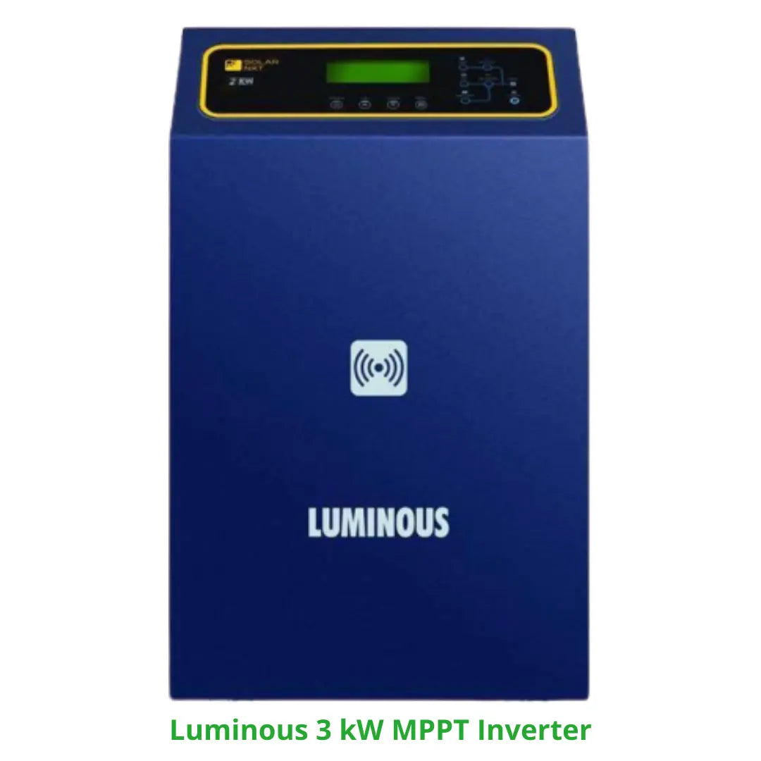 Loom Solar 3.2 kilowatt, off-grid, Mono-Crystalline solar rooftop system with Luminous/Waaree Inverter, Luminous C-10 solar batteries with complete installation Apollo Universe Services