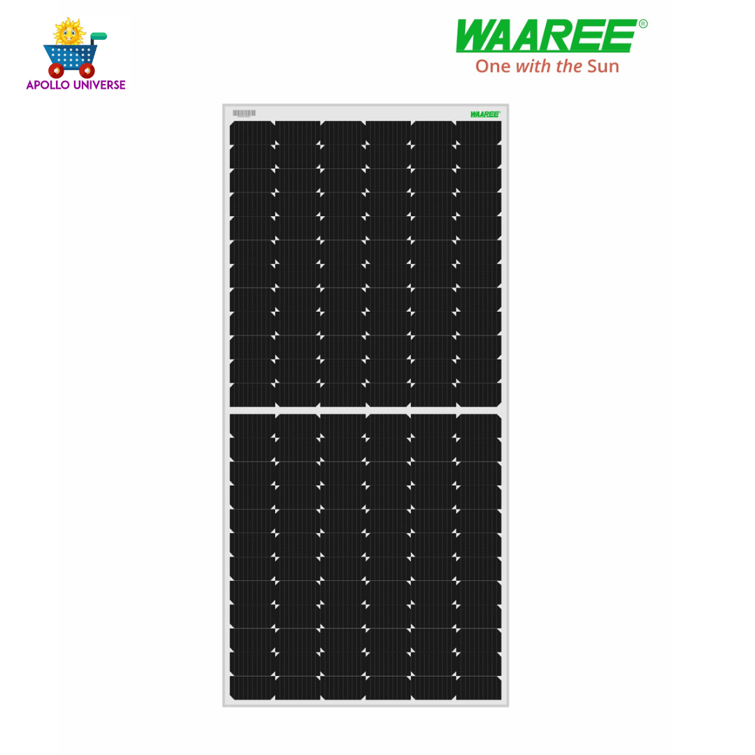 Waaree 450 Watt - 24 Volts super high efficiency, Half-Cut, Mono-Crystalline Solar Panel, Pack of 2