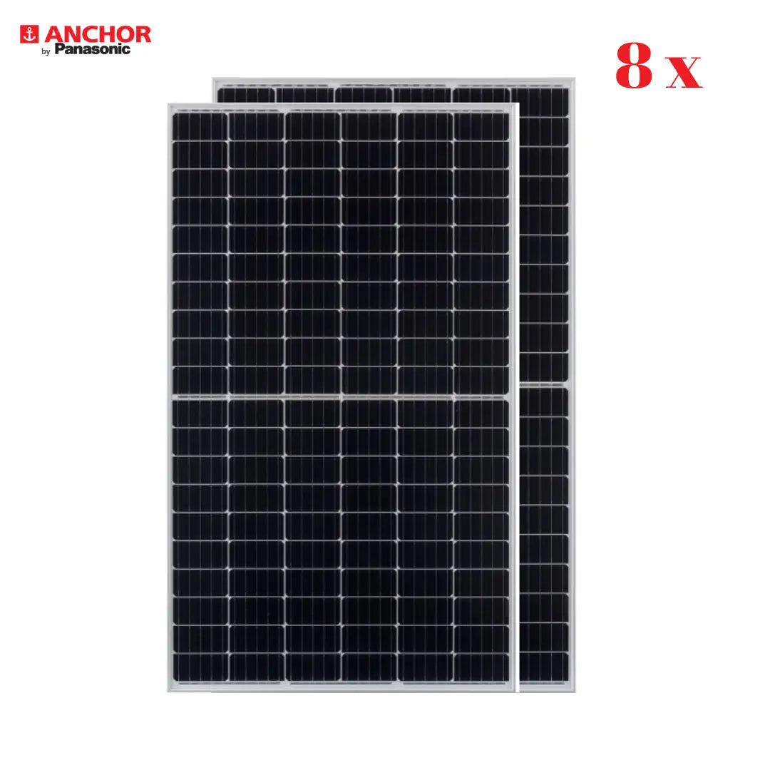 Panasonic 450 Watt - 24 Volts super high efficiency, Half-Cut, Mono-Crystalline Solar Panel, Pack of 2 Apollo Universe Services