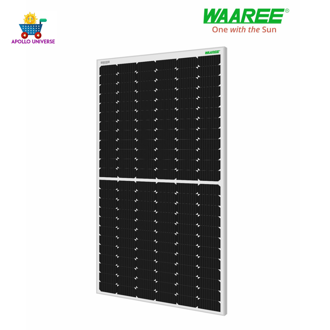 Waaree 450 Watt - 24 Volts super high efficiency, Bi-Facial, Half-Cut, Mono-Crystalline Solar Panel, Pack of 2