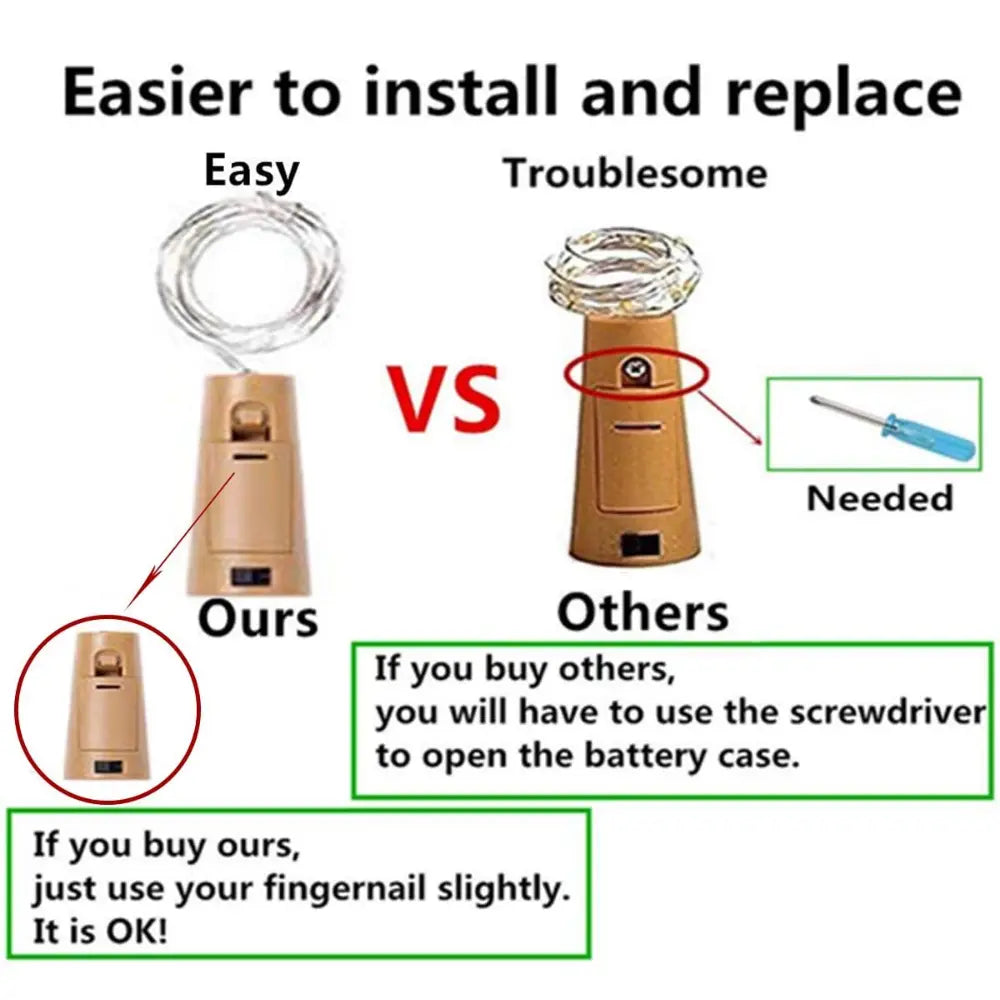 wine bottle cork led light for home, diwali and wall decoration, multi color pack of 4 - Apollo Universe