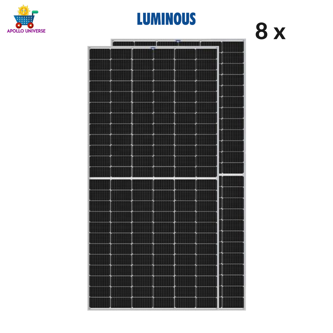 Luminous solar 445 Watts, 24 Volts, Half-Cut, Mono-Crystalline PERC solar panels, Pack of 8