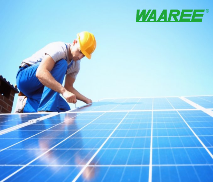 Waaree Energies 2 kilowatt offgrid solar rooftop system installation, Mono-Crystalline - Apollo Universe