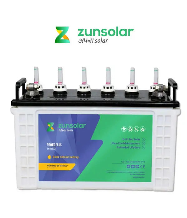 Zun Solar 150 Ah, 12 Volts Solar C-10 Battery, Pack of 4 - Apollo Universe
