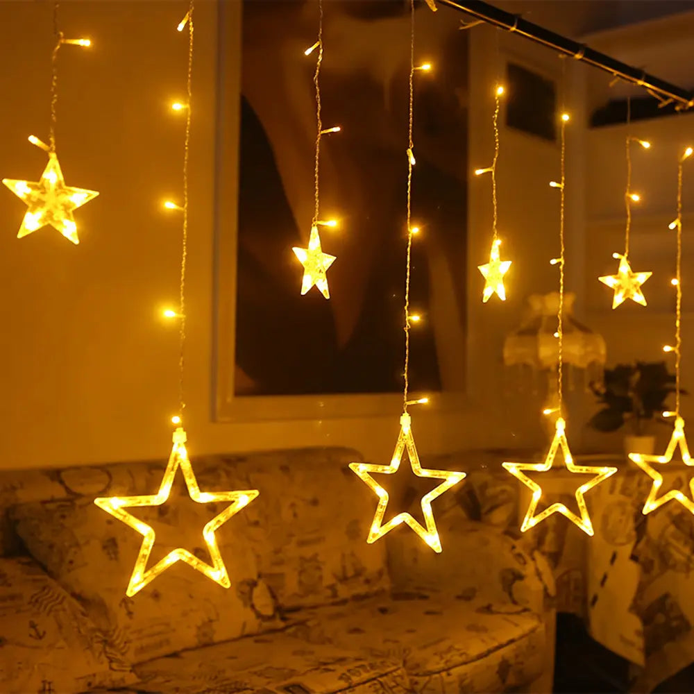 Star shaped curtain led lights for diwali decoration- Apollo Universe 