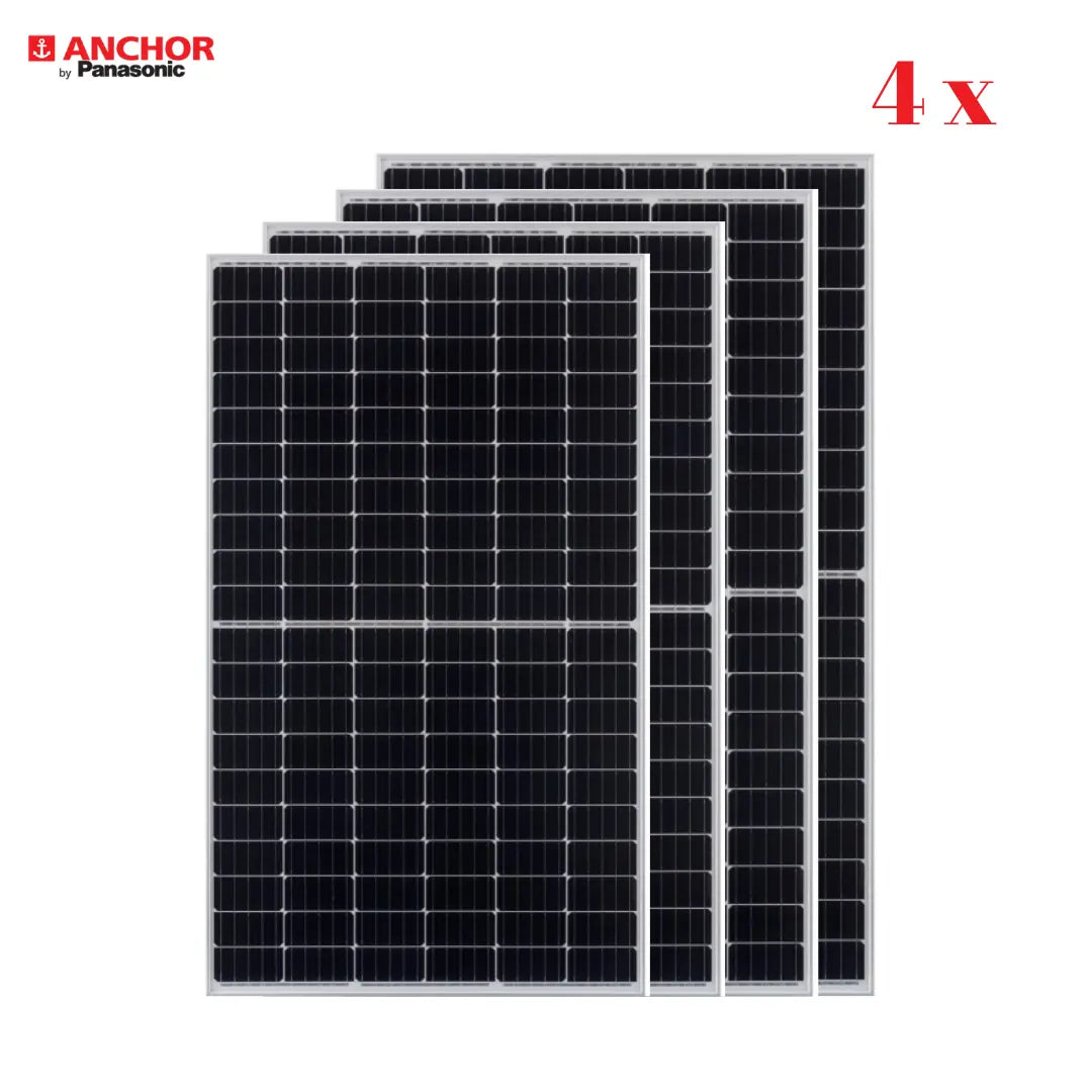 Panasonic 450 Watt - 24 Volts super high efficiency, Half-Cut, Mono-Crystalline Solar Panel, Pack of 4 Apollo Universe Services
