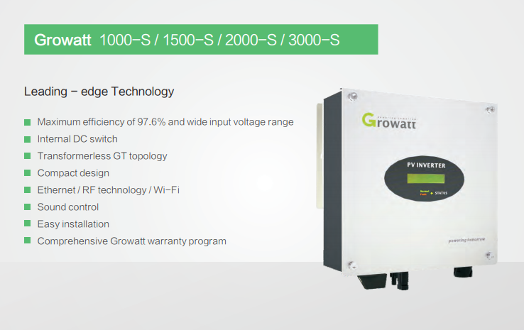 Growatt 1000S, 1 Kilowatt ON-GRID Inverter with Wi-Fi - Apollo Universe