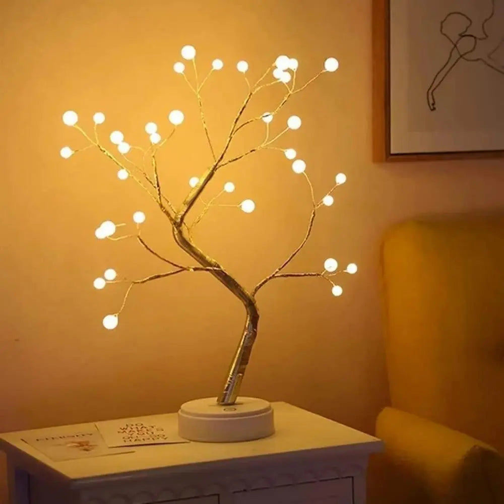 Fairy Bonsai Tree LED Light Touch Switch DIY, Diwali, Christmas and Romance Decoration, Battery/USB Operated (Pearl Node Lamp), Pack of 3