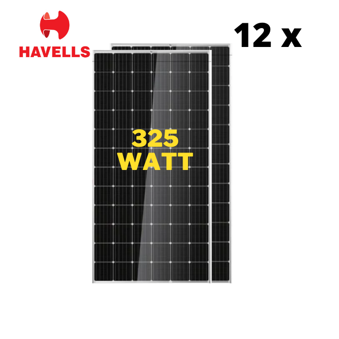 Havells 4 kilowatt offgrid solar rooftop system (Poly-crystalline) installation with 1 year AMC - Apollo Universe