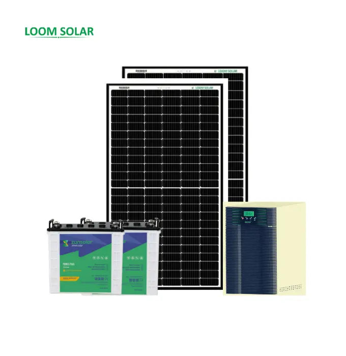 Loom Solar 5 Kilowatt, 1-Phase, Half-Cut, Mono-Crystalline Combo Kit - Apollo Universe