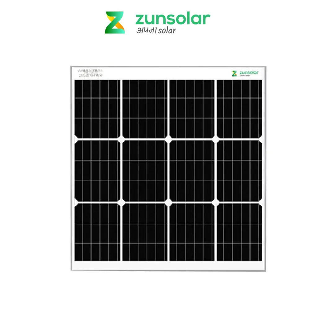 ZUN SOLAR 50 WATT MONO PANEL FOR SOLAR HOME LIGHT SYSTEM AND CHARGING OF SMALL BATTERIES