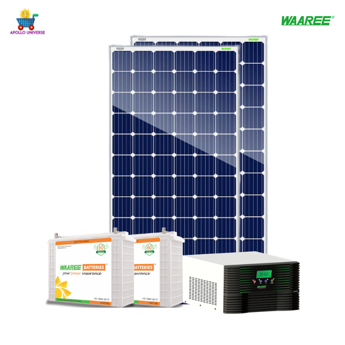 Waree Solar Panel Kit Waaree Energies 2 kilowatt poly-crystalline OFF-GRID solar system combo ...