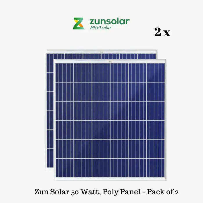 ZunSolar Carat 24 ZR 50 Watt Polycrystalline Solar Panel (Pack of 2) - Apollo Universe