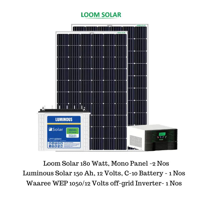 Loom Solar 1 KVA off-grid solar rooftop combo kit (without installation) - Apollo Universe