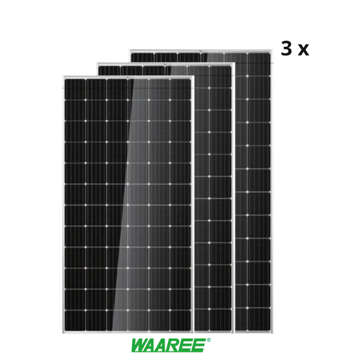 Waaree Energies 385 Watt - 24 Volts Mono Crystalline Solar Panel (Pack of 3) - Apollo Universe