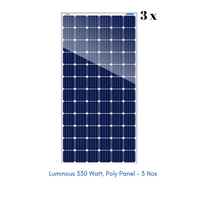 Luminous Solar 1 kW, Poly-Crystalline off-grid combo kit (without installation) - Apollo Universe