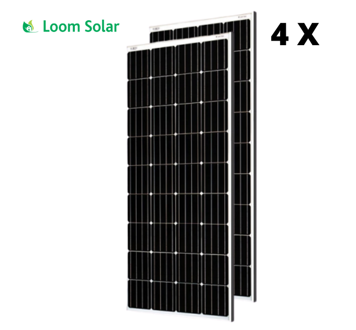 Loom Solar 390 Watt - 24 Volts Mono Crystalline Solar Panel (Pack of 4)