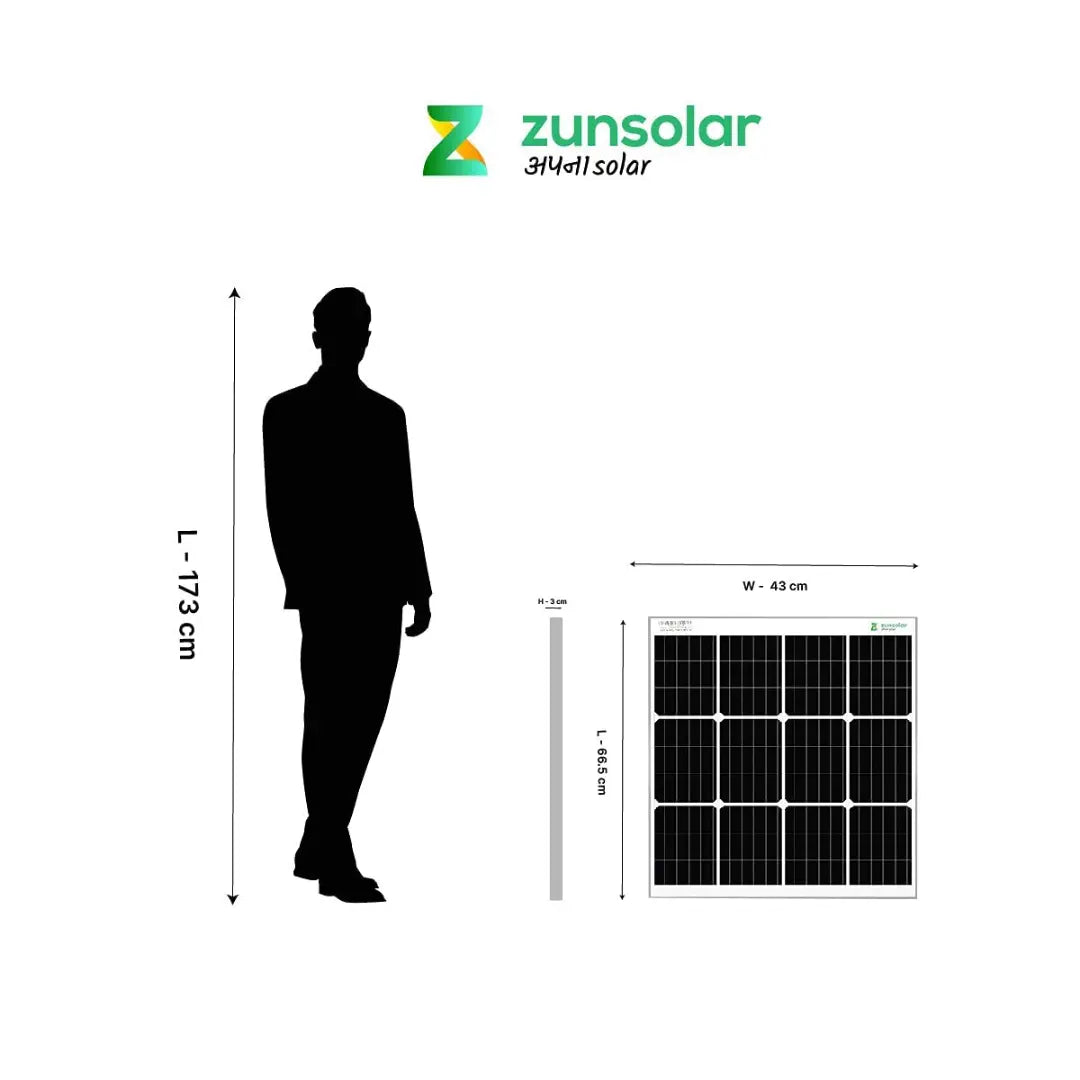 ZUN SOLAR 50 WATT MONO PANEL FOR SOLAR HOME LIGHT SYSTEM AND CHARGING OF SMALL BATTERIES
