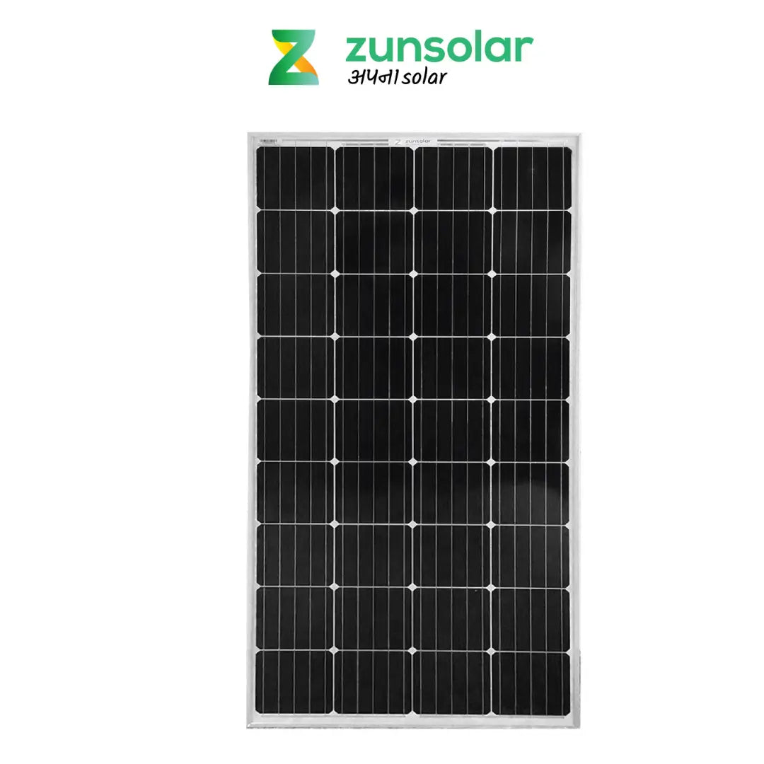 ZunSolar Carat 24 ZR 100 Watt Mono-Crystalline Solar Panel for solar home light system and small battery charging, Pack of 1 Apollo Universe Services