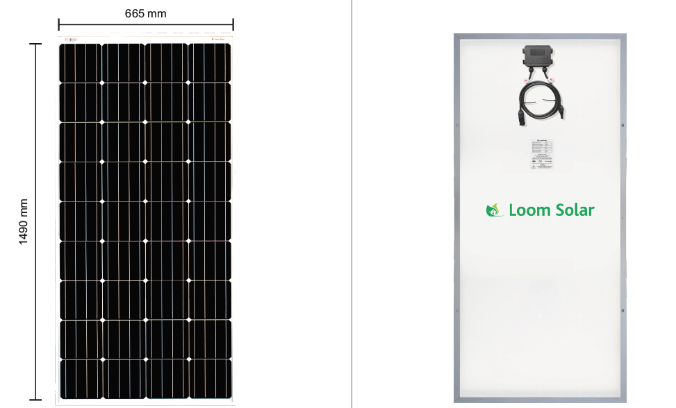 Loom Solar 180 Watt - 12 Volts Mono Crystalline Solar Panel (Pack of 3) - Apollo Universe