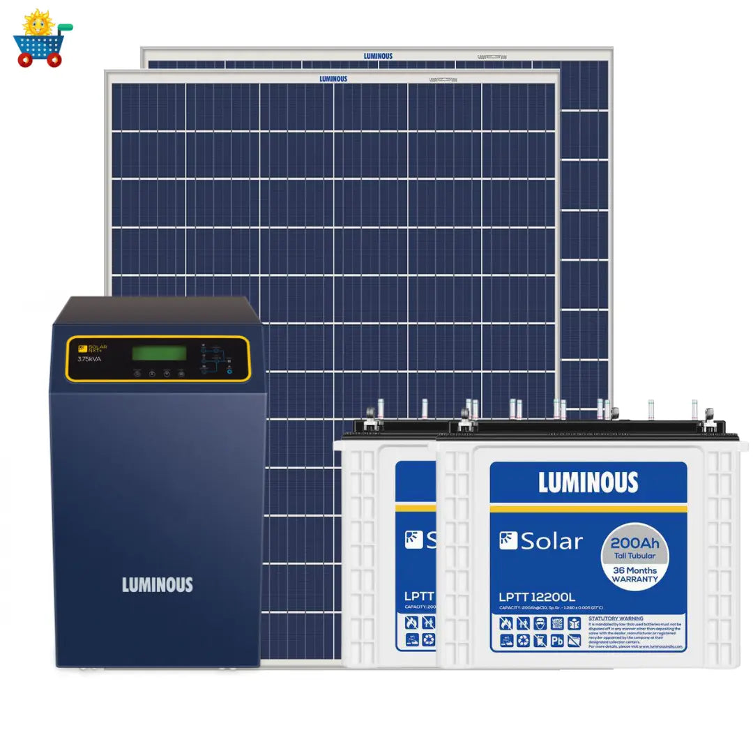 Luminous solar 3kw solar off grid system with PCU NXT+ 3.75 kVA off grid inverter with solar battery 150ah price- Apollo Universe